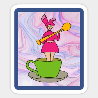 Coffee Cup Bathing Drinking Crazy Sticker